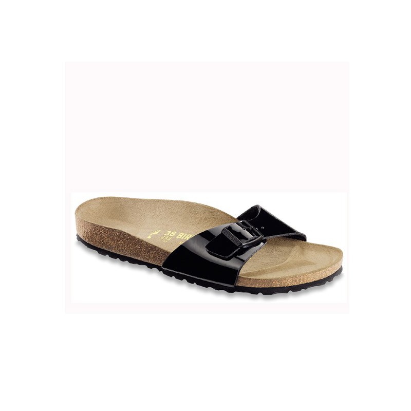 Birkenstock Madrid Lak Zwart narrow Kleur Zwart Maat 245mm/38 maat smal