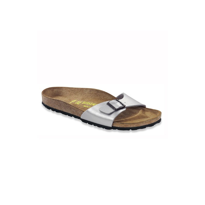 Birkenstock Madrid Zilver narrow, maat 36 , 38 en 39 OUTLET Kleur Zilver  Maat 230mm/36 maat smal