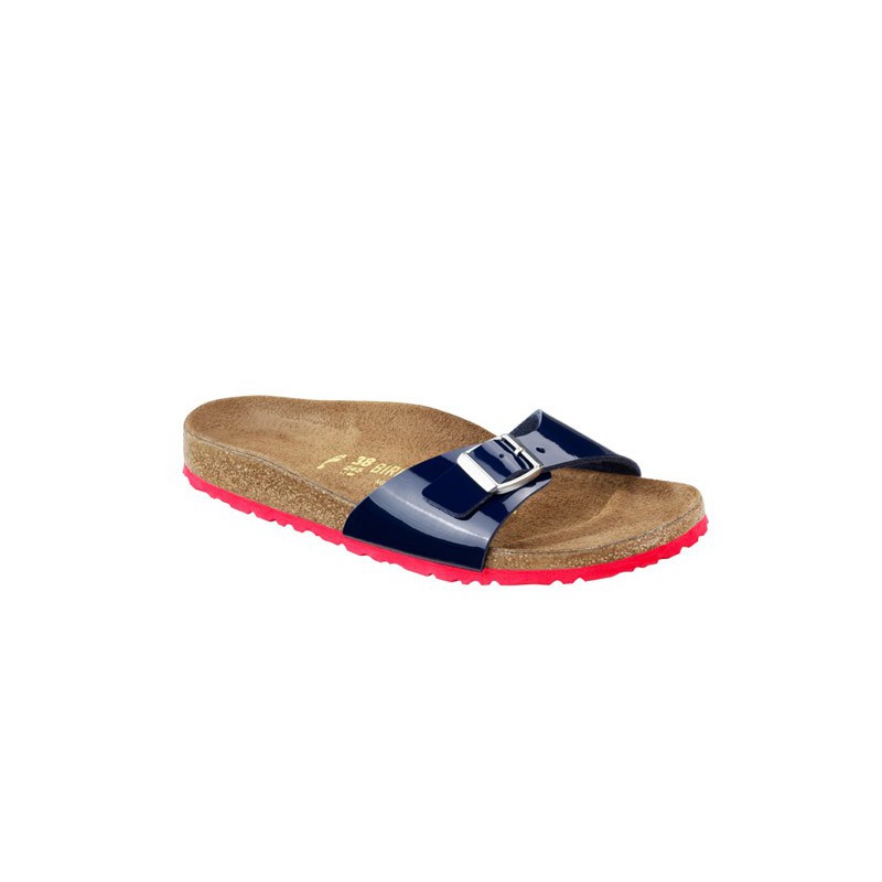 Misleidend ervaring schrobben Birkenstock Madrid lak navy met rode zool narrow mt. 35,36 en 41 Kleur  Blauw Maat 225mm/35 maat smal