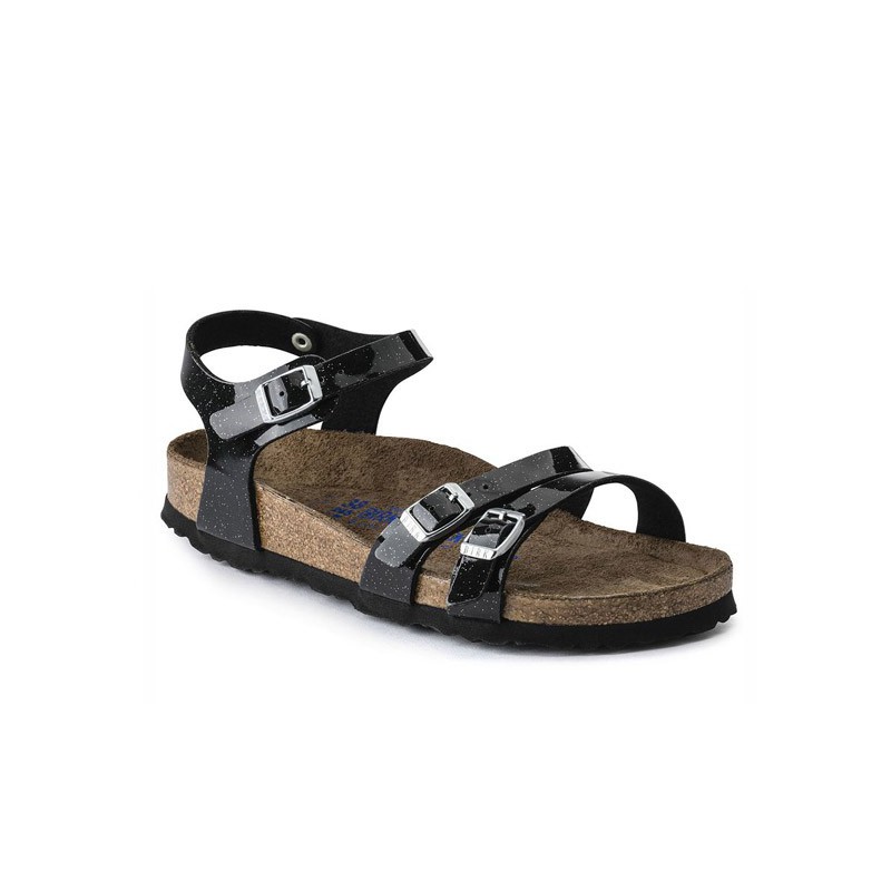 Huichelaar Ronde Piepen Birkenstock Kumba Magic Galaxy Black SOFT VOETBED Kleur Zwart Maat 36