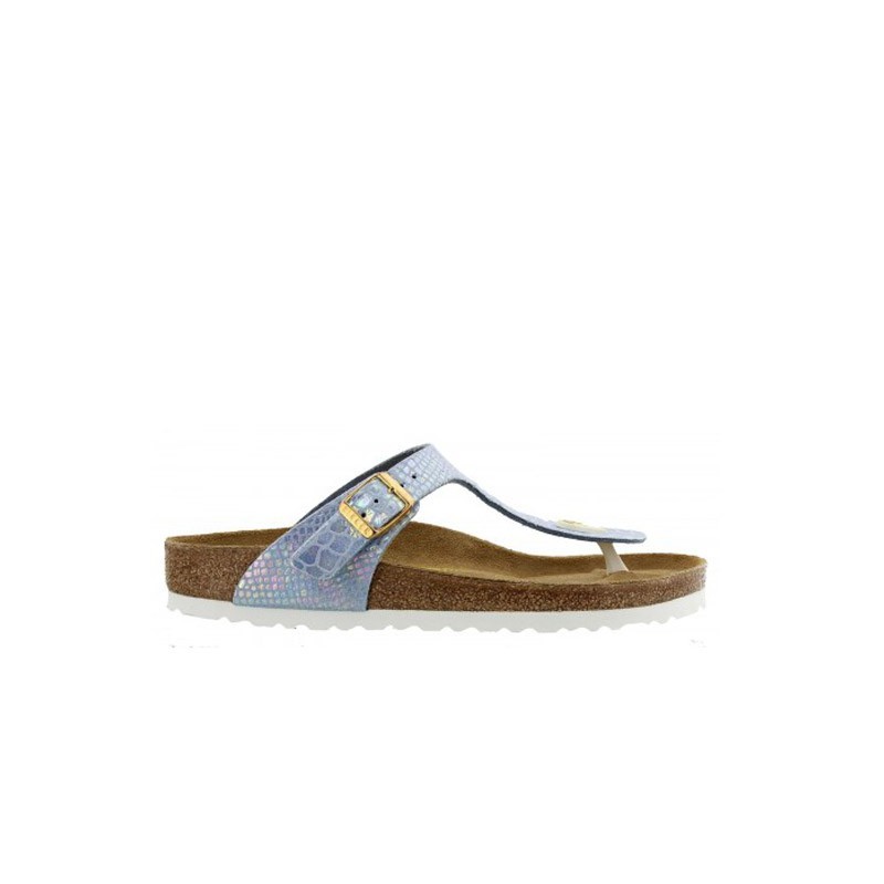 Birkenstock Gizeh Shiny Snake Sky narrow maat 39 en 41 Kleur Blauw Maat  250mm/39 maat smal Uitvoering Smal